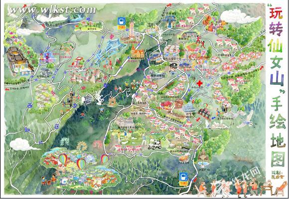  手繪地圖正面圖。 仙女山旅游度假區(qū)管委會(huì)供圖 華龍網(wǎng)發(fā)